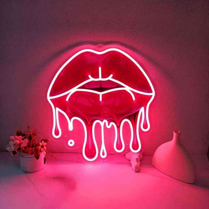 Commercial Printing Services - Smeltende lippen UV-geprint neonbord LED sexy