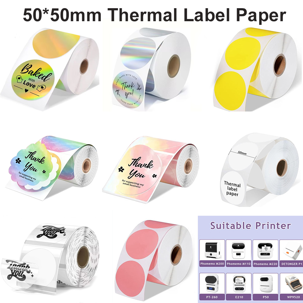 Commercial Printing Services - 1Roll Ronde Cirkel Thermisch Papier 50x50mm