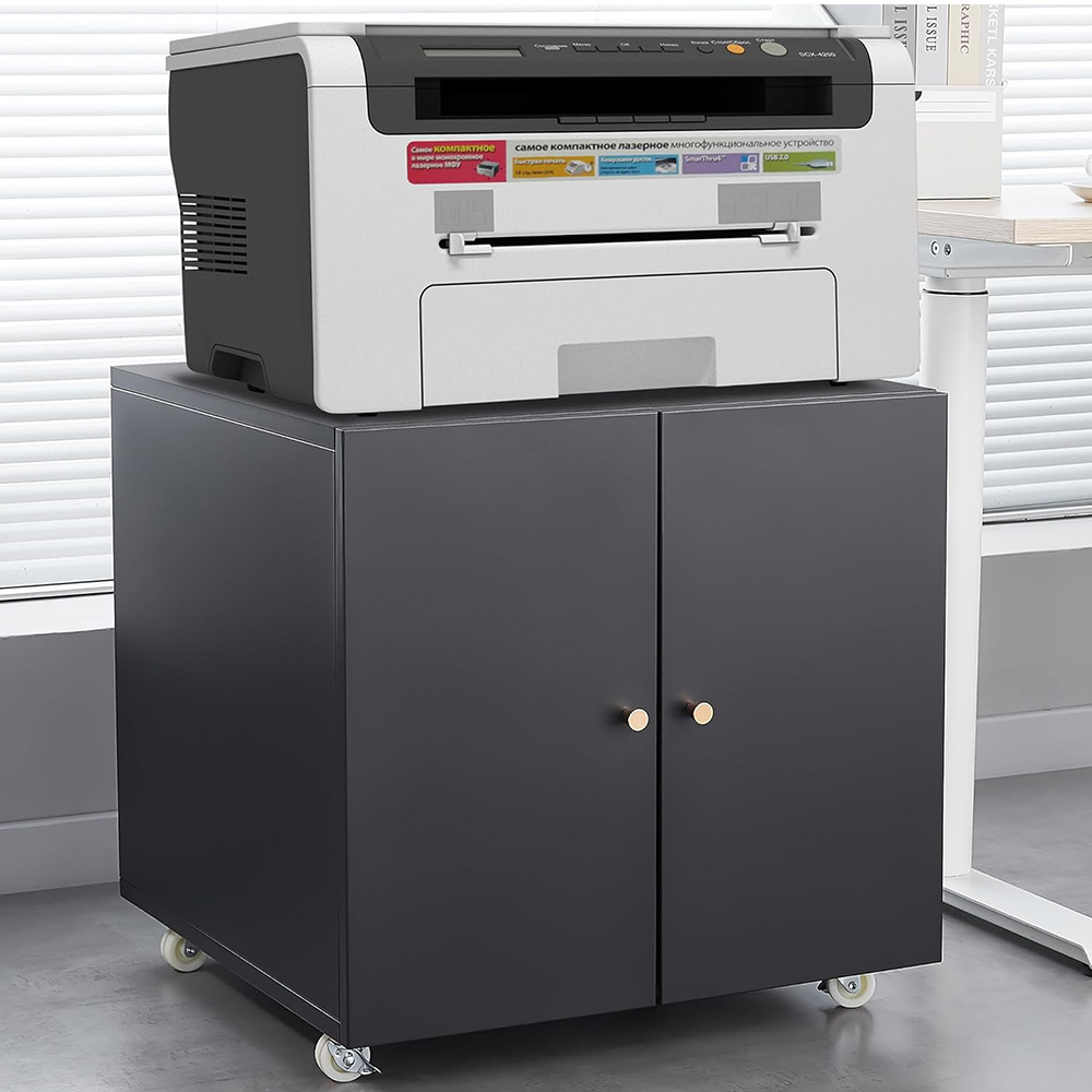 Commercial Printing Services - Metalen printerstandaard met archiefopslag, stalen archiefkast
