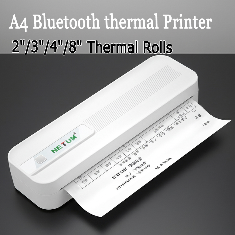 Commercial Document Printing - Draagbare A4 thermische printer, inktloos, Bluetooth-compatibel,