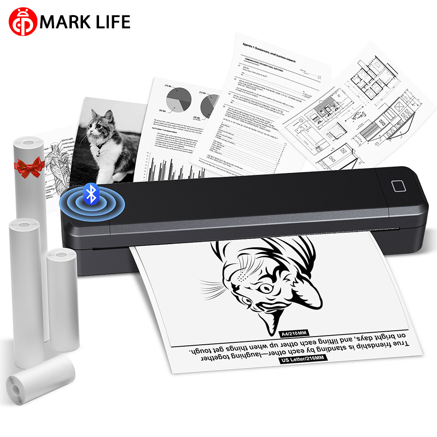 Commercial Document Printing - Marklife A4 Thermische Printer Draagbare Bluetooth