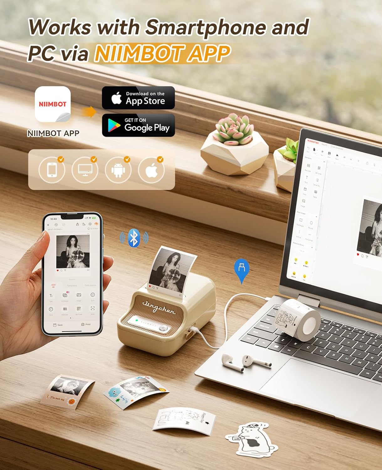 300DPI draadloze Niimbot B21Pr - Commercial Photo Printer recensie en prijs