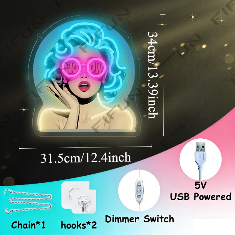 WOW Curl Girl Neon Sign UV-gep - Commercial Printing Services recensie en prijs
