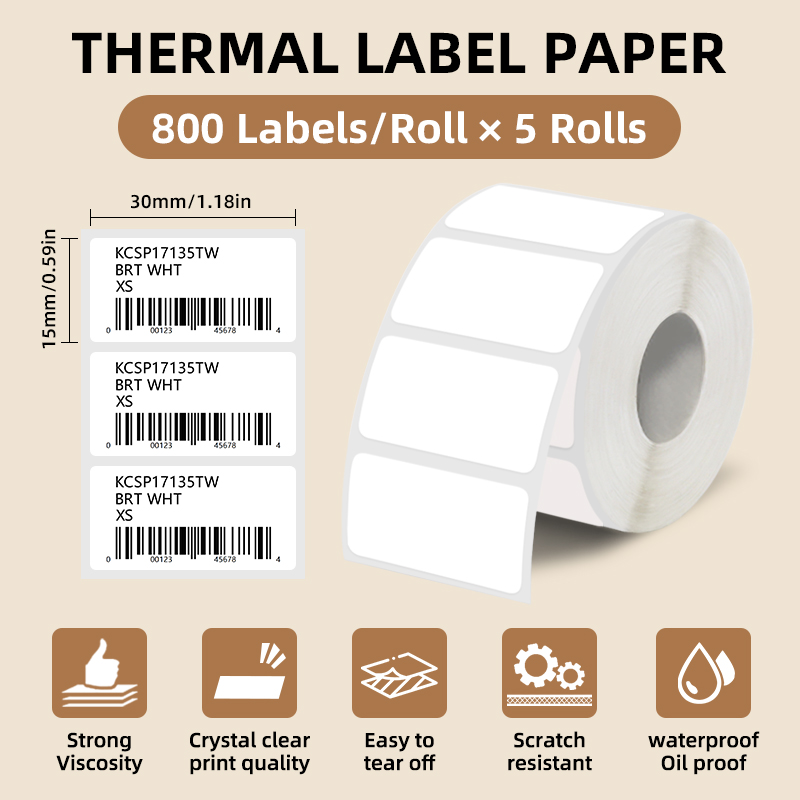 5 rollen witte labelstickers,  - Commercial Printing Services recensie en prijs