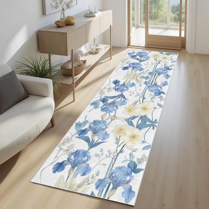 Aquarel blauwe iris bloemenlop - Hall Commercial Printing recensie en prijs